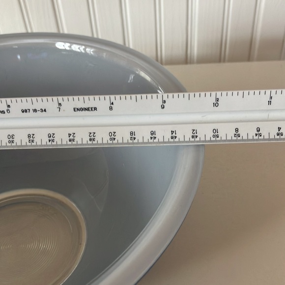 Vintage Pyrex Corning Blue Mixing Bowl With Clear Bottom 2 1/2 Quarts, #325 - Picture 6 of 8